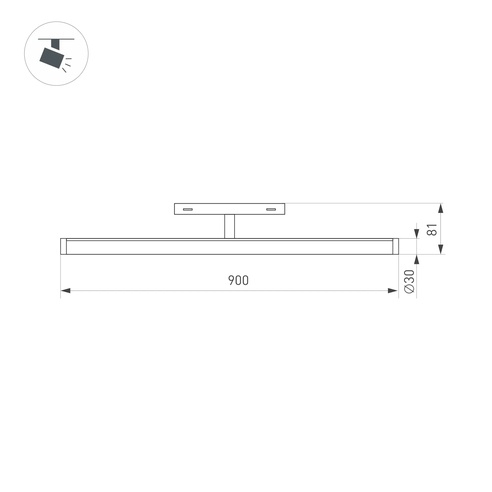 Светильник MAG-ORIENT-TUBE-TURN-L900-30W Warm3000 (WH, 180 deg, 48V) (Arlight, IP20 Металл, 5 лет)