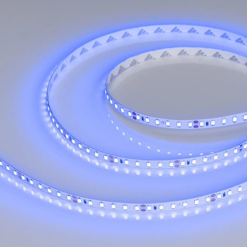 Лента светодиодная RT-A120-8mm 24V Blue (9.6 W/m, IP20, 5m) (Arlight, 9.6 Вт/м, IP20)