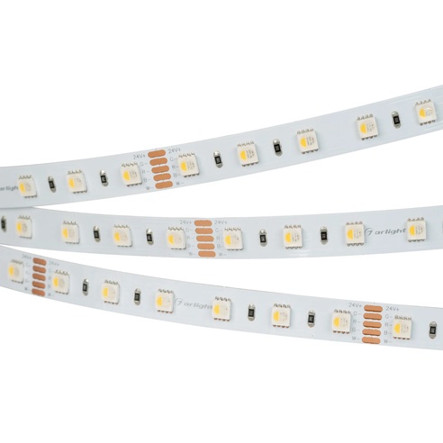 Лента светодиодная RT-B60-12mm 24V RGBW-Day-4-in-1 (19.2 W/m, IP20, 5060, 5m) (Arlight, Открытый)