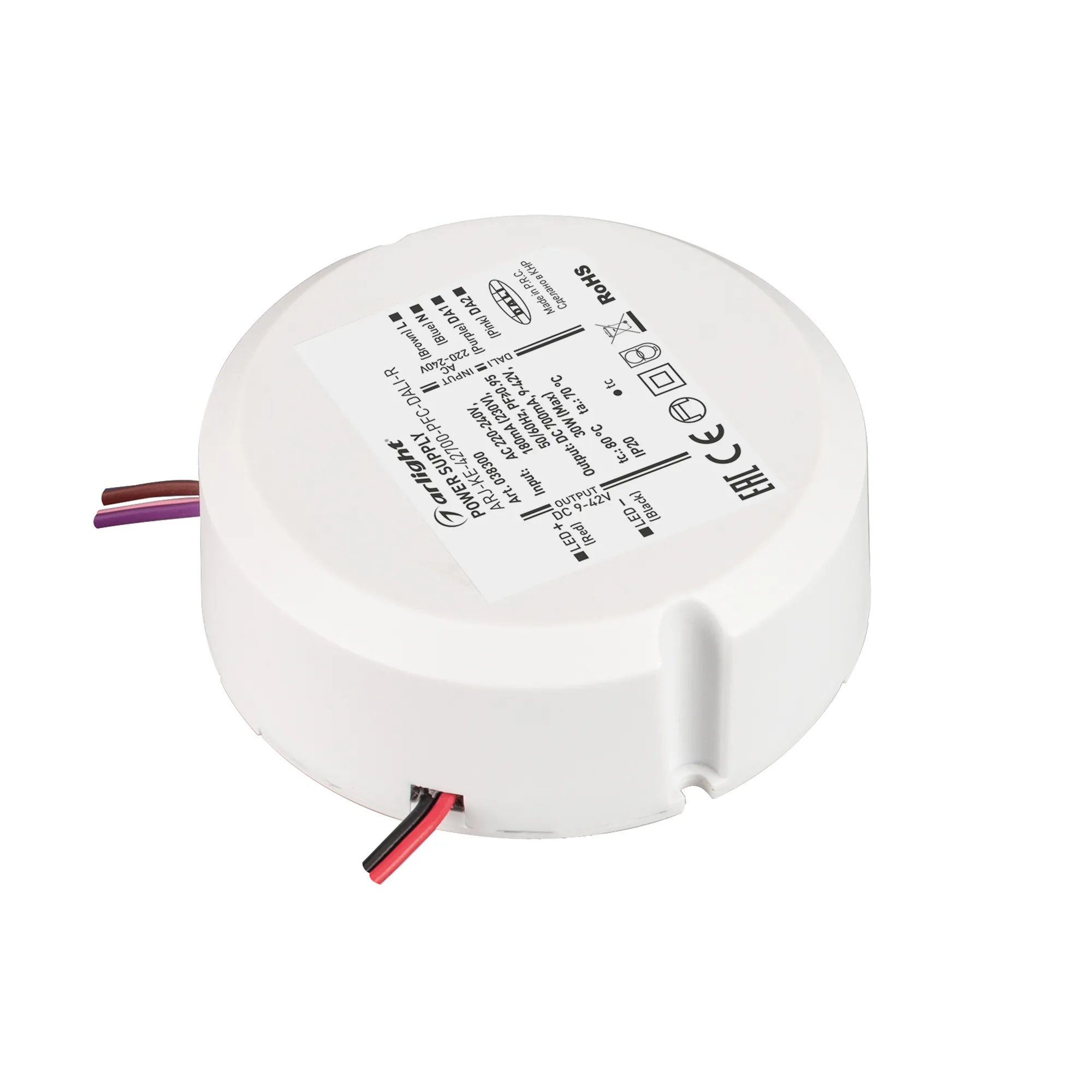 Блок питания ARJ-KE-42700-PFC-DALI-R (30W, 9-42V, 0.7A) (Arlight, IP20 Пластик, 3 года) - изображение товара