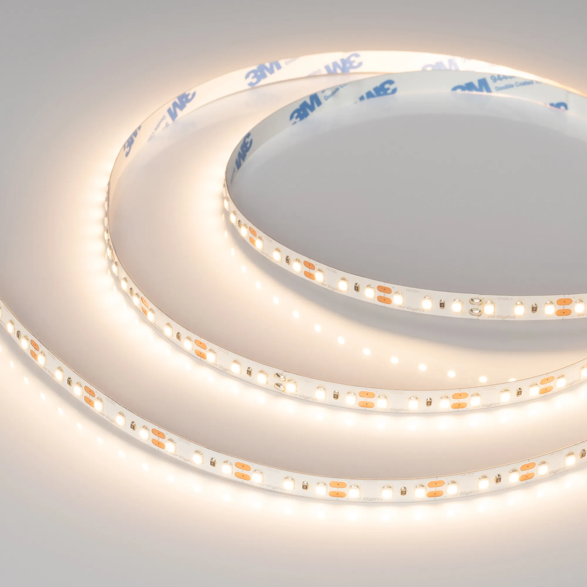 Лента светодиодная NT-A120-8mm 12V Warm3000 (9.6 W/m, IP20, 3528, 5m) (Arlight, 9.6 Вт/м, IP20) - изображение товара