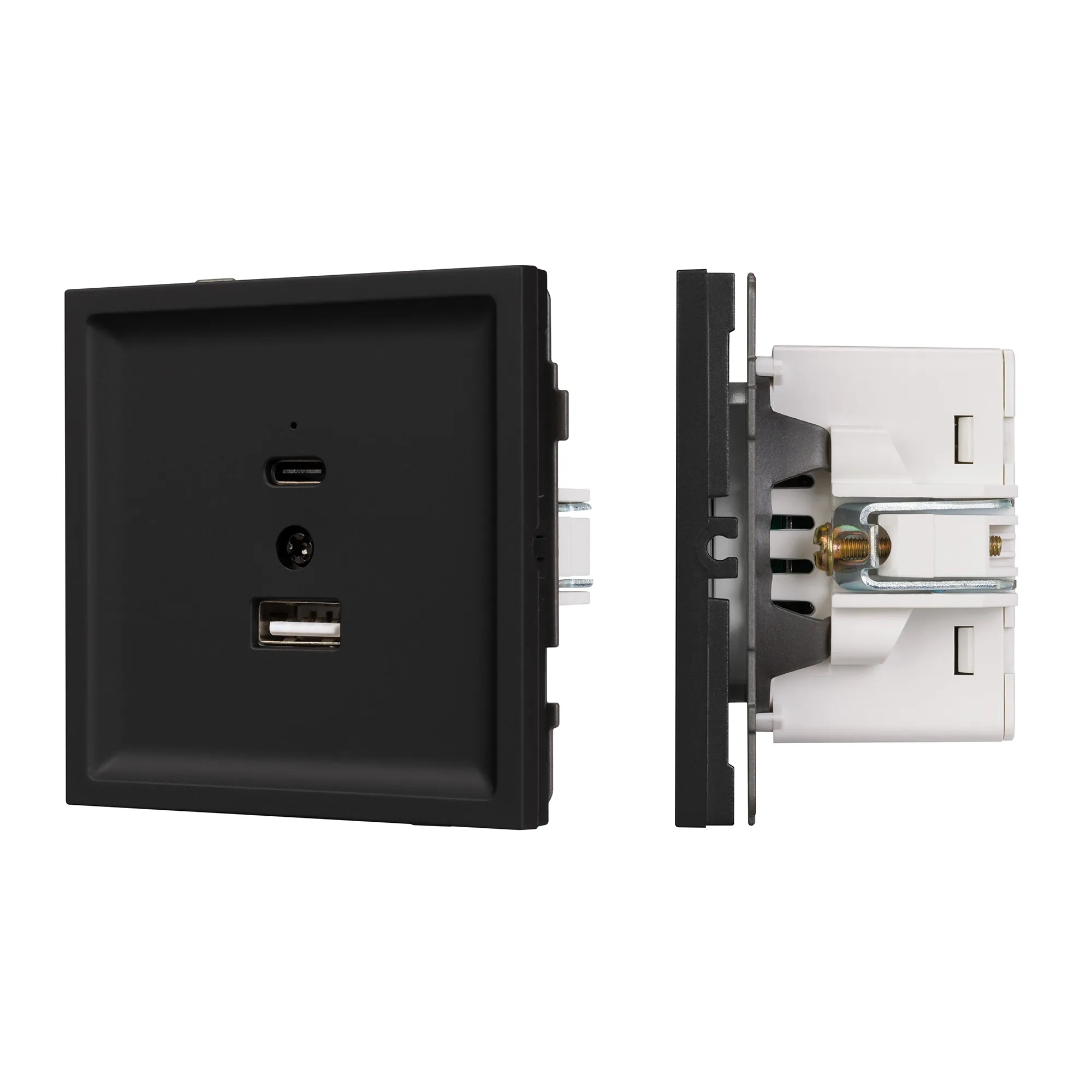 Механизм USB розетки SCT-TENDO-MUAC-SFPL-BK (5V, 3A, QC3) (Arlight, -) - изображение товара