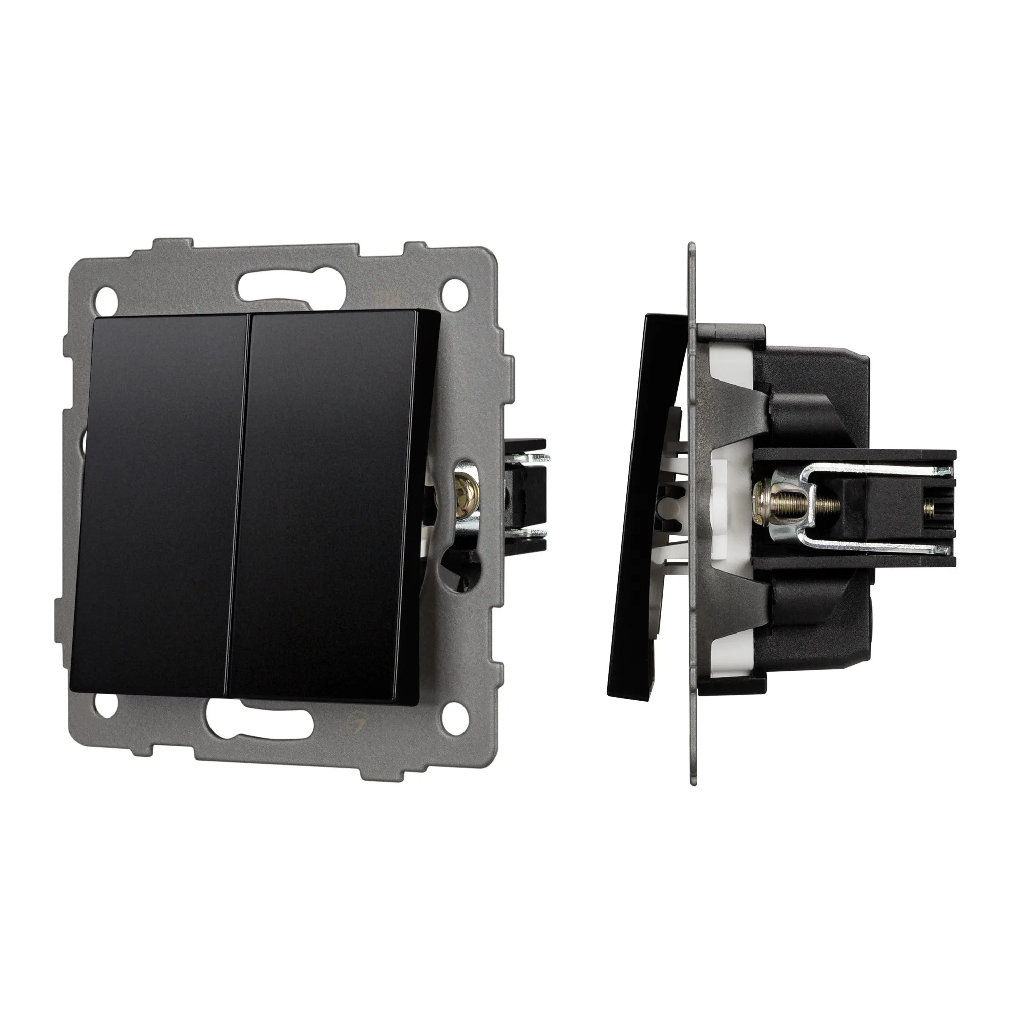 Механизм выключателя двухклавишный непроходной SWT-MK02-PL-BK-V (250V, 10A) (Arlight, -) - изображение товара