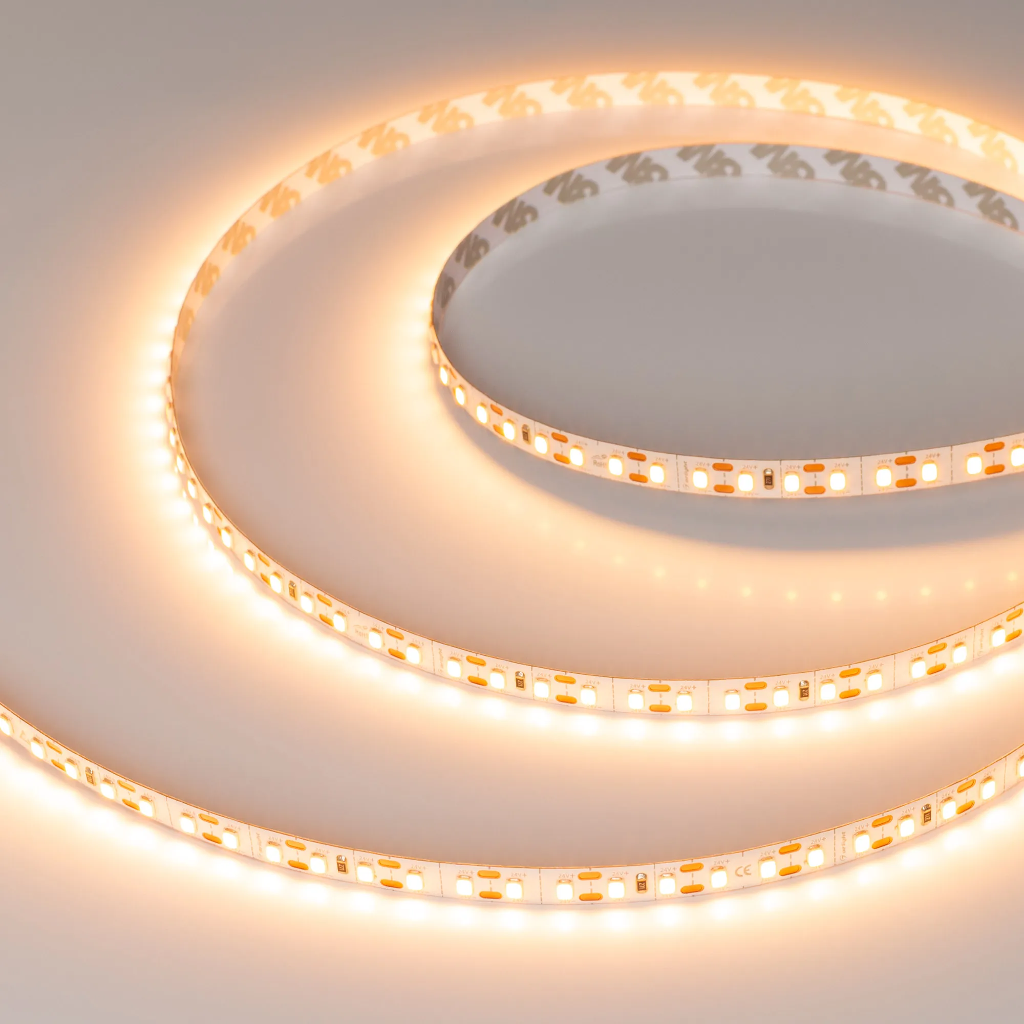 Лента FC-A120-8mm 24V Warm2400-CX1 (10 W/m, IP20, 5m) (Arlight, резка 1 светодиод) - изображение товара