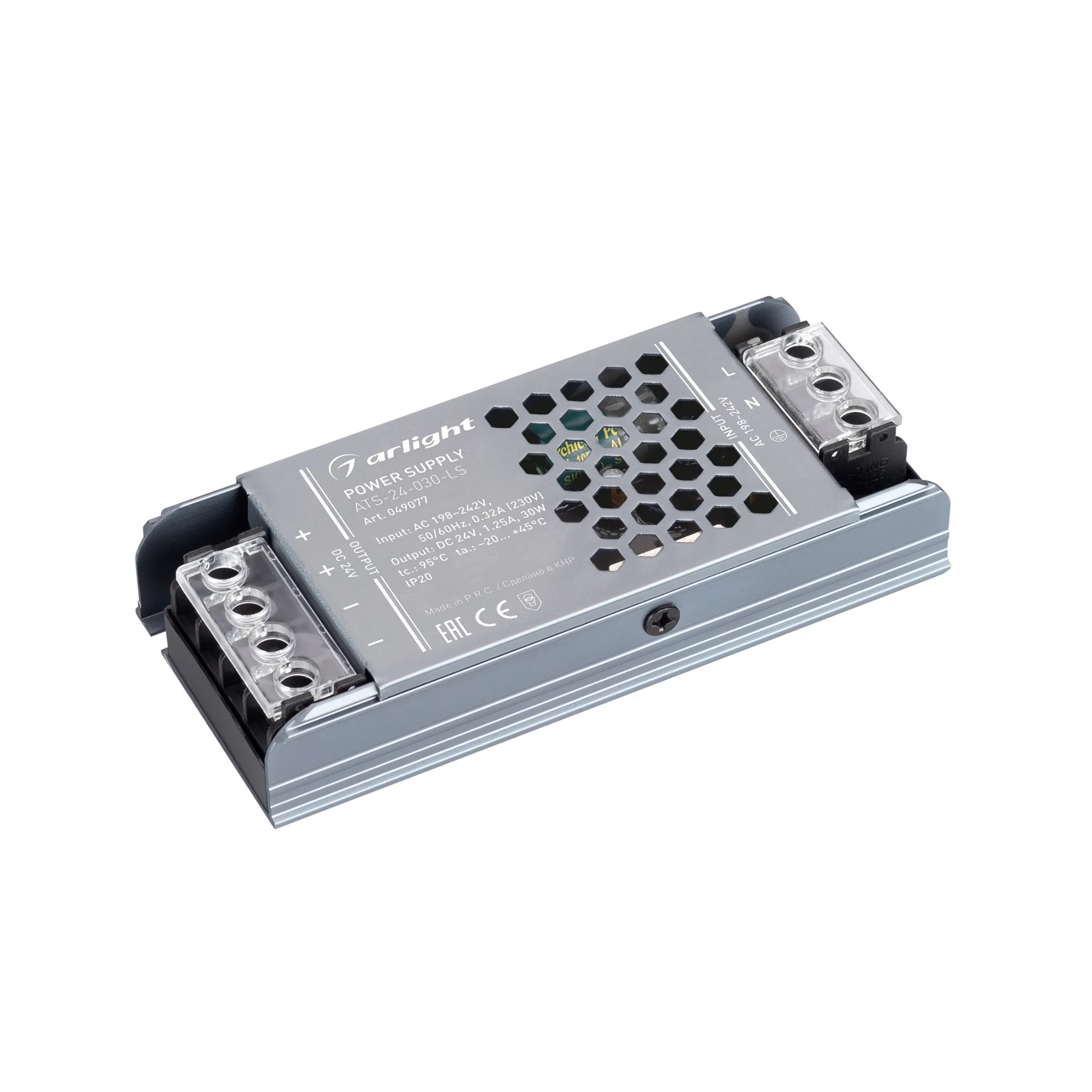 Блок питания ATS-24-030-LS (24V, 1.25A, 30W) (Arlight, IP20 Сетка, 5 лет) - изображение товара